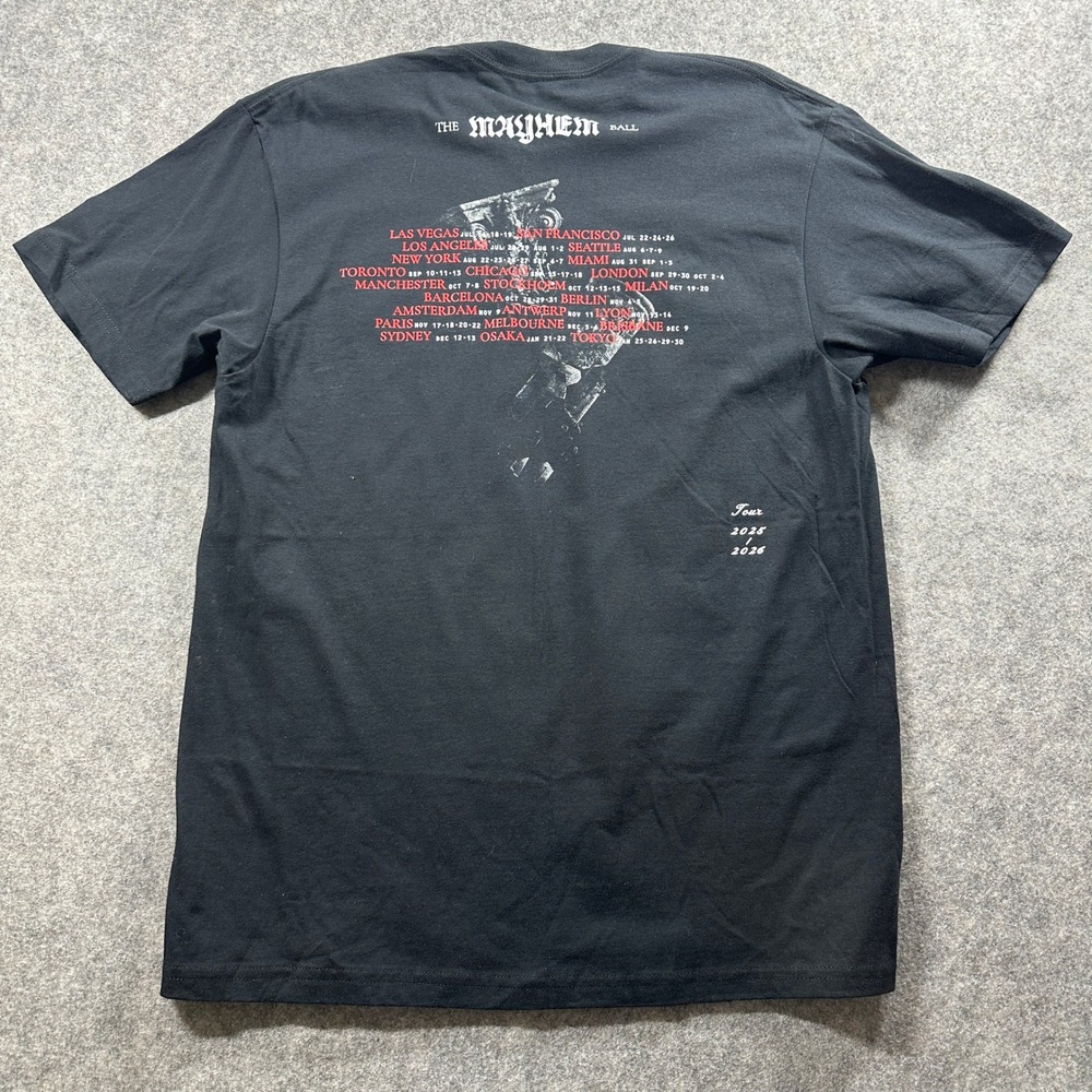 Lady Gaga T-Shirt Unisex Large Black Dance Or Die The Mayhem Ball Tour 2025 2026 - Picture 2 of 7